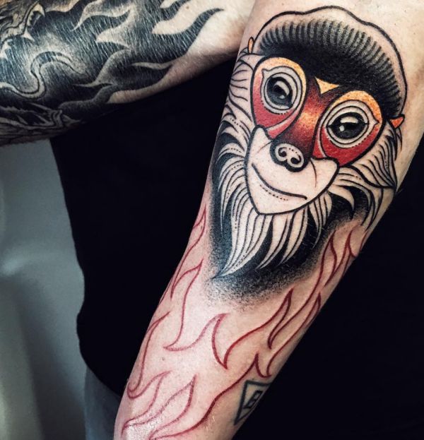 Affe Tattoo auf dem Arm
