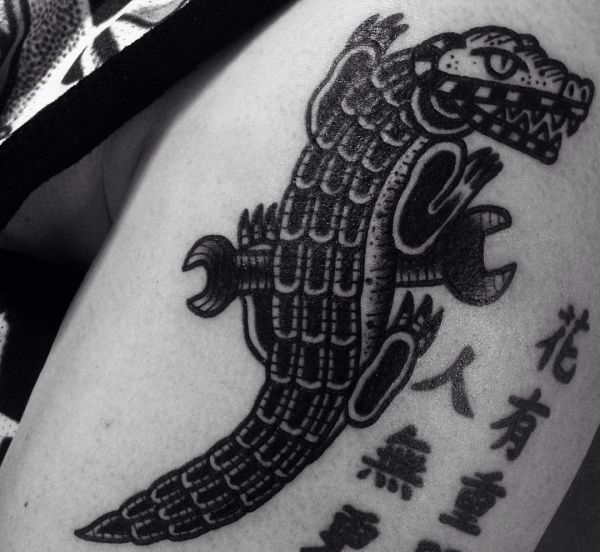 Tribal Krokodile Tattoo Motive