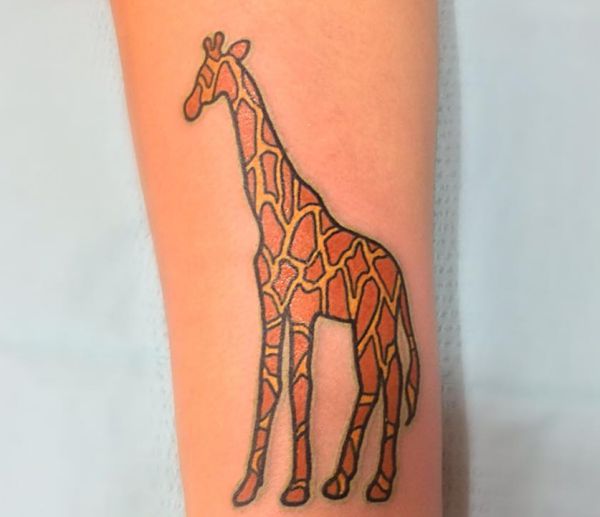 Giraffe Design auf der Bein