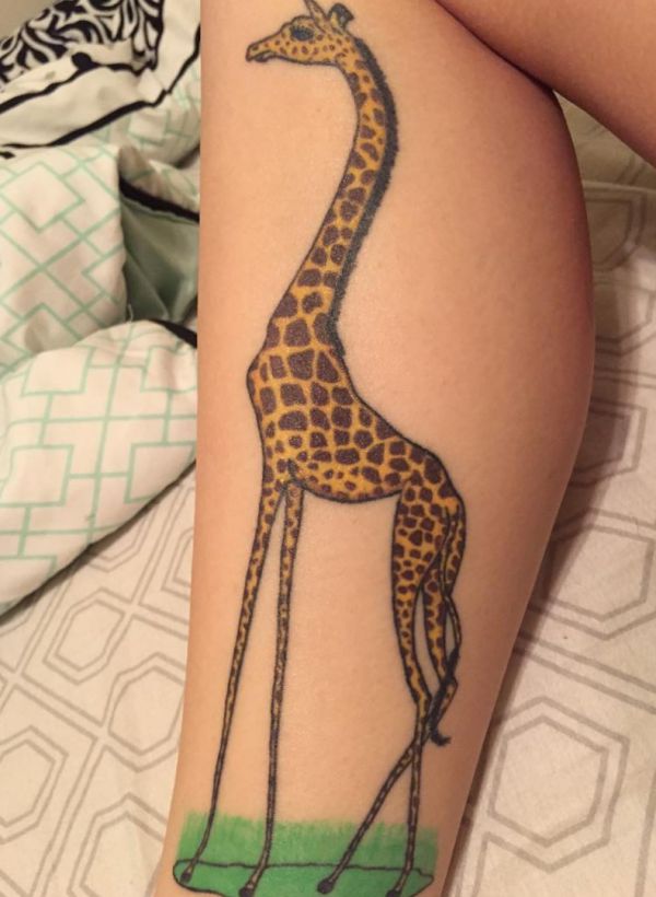 Giraffe Design am Unterschenkel