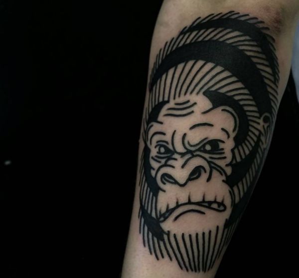 Gorilla Kopf Design auf dem Arm