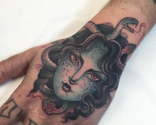 Medusa Tattoo Design auf der Hand