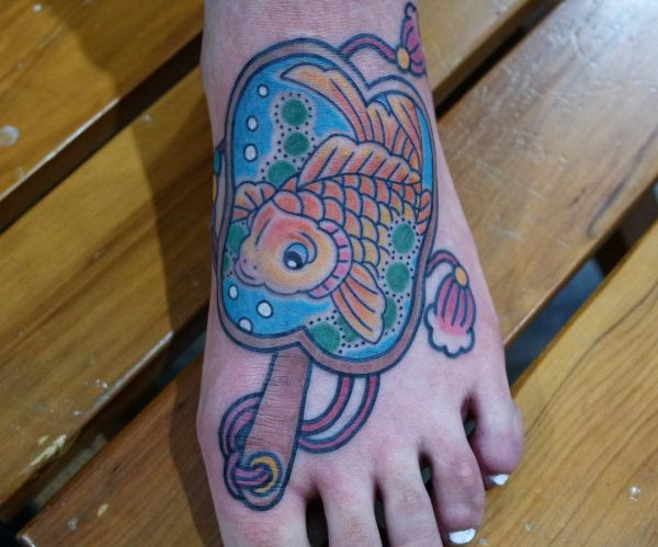 Goldfisch Fuß Tattoo
