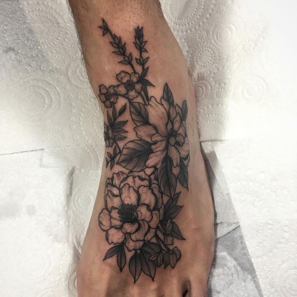 Blumen Fuß Tattoo