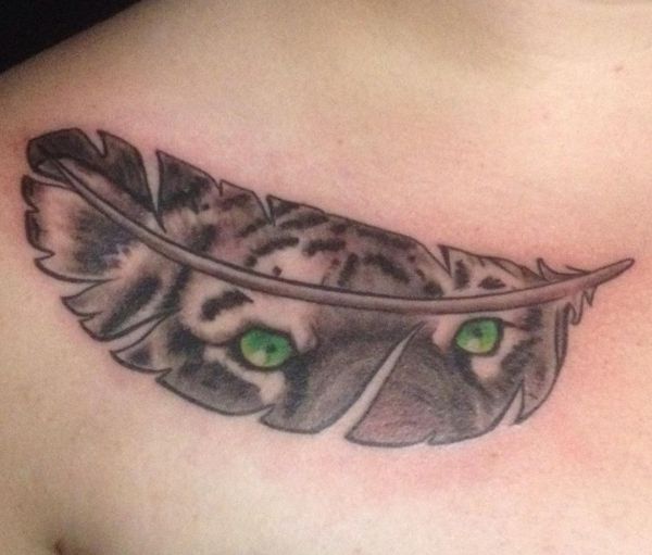 Tiger und Feder Tattoo Design
