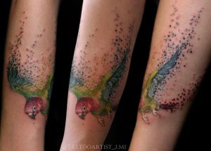 Aquarell Watercolor Papagei Tattoo Ideen