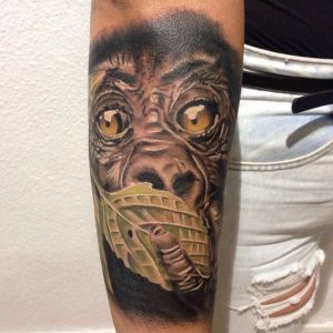 3D Affe Tattoo am Unterarm