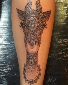 Mandala Giraffenkopf Tattoo Design Dotwork