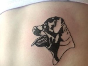 Hunde Kopf Tattoo Schwarzweiß