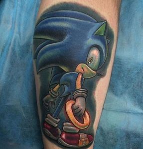 Sonic, der blaue Igel Tattoo Design