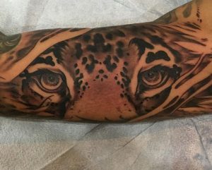 Jaguar Augen auf dem Arm