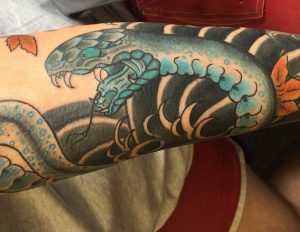 Japanischer Schlange Tattoo auf dem Arm
