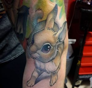 3D Kaninchen Design auf dem Arm