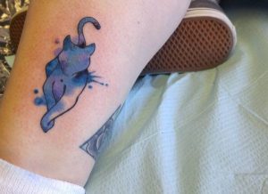 Aquarell Katzen auf der Bein