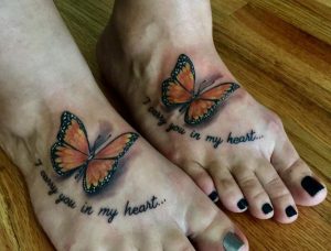 Schmetterling Fuß Paar Tattoo