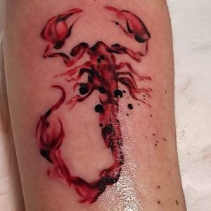 Aquarell Skorpion Design auf der Bein