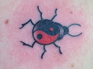 Marienkäfer Yin Yang Symbol Tattoo
