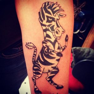 Cartoon Zebra Design auf dem Arm