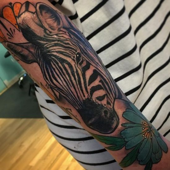 zebra tattoo leg
